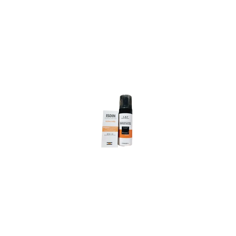 PACK ISDIN ACTIVE UNIFY INVISIBLE + LRP MOUSSE NETTOYANTE VIT C pou...