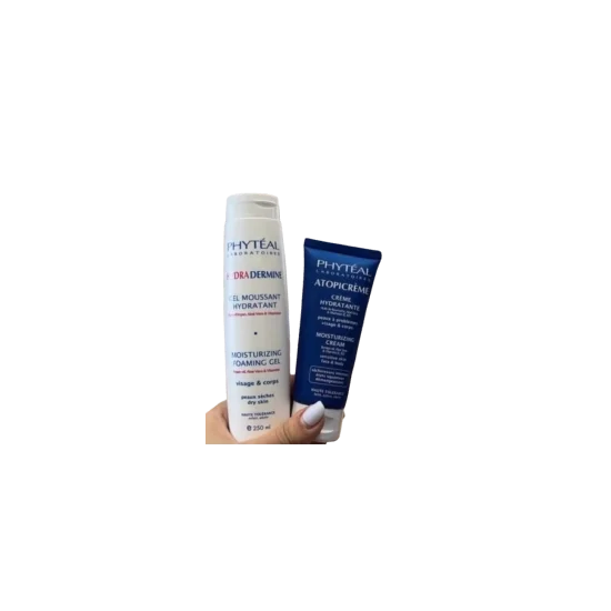 PHYTEAL PACK HYDRA DERMINE GEL NETTOYANT + ATOPICREME CREME HYDRATA...