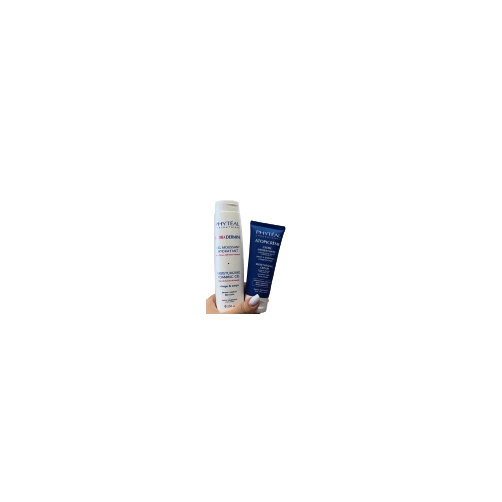 PHYTEAL PACK HYDRA DERMINE GEL NETTOYANT + ATOPICREME CREME HYDRATA...