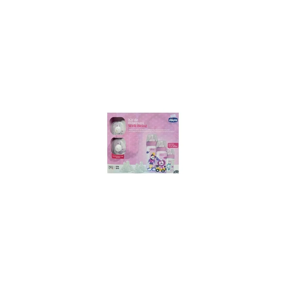 CHICCO Kit Biberons Well Being Rose pour Nos Promotions