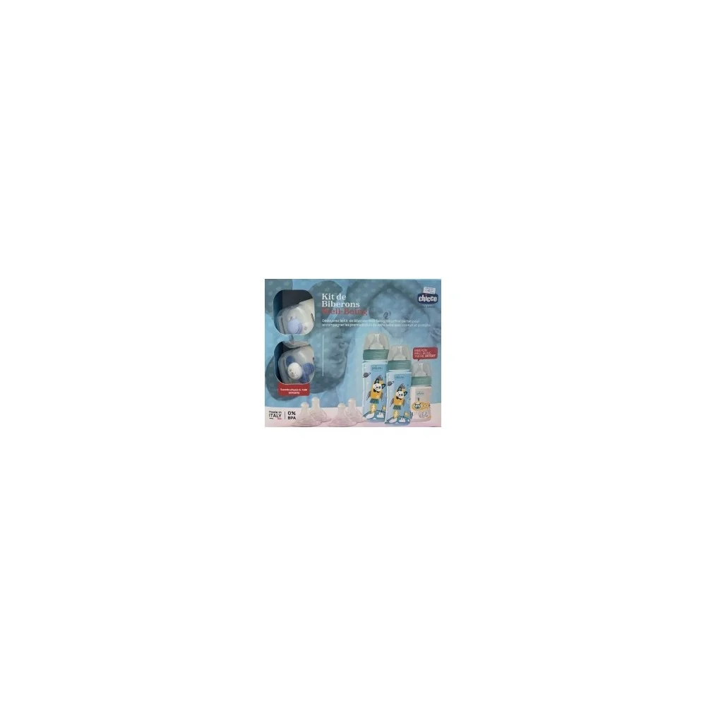 CHICCO Kit Biberons WELL-Being Bleu pour Nos Promotions