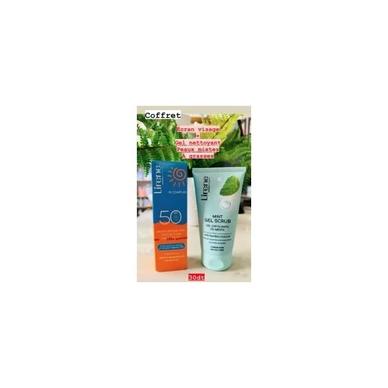 ECRAN VISAGE + GEL NETTOYANT PEAUX MIXTES A GRASSES pour Femmes