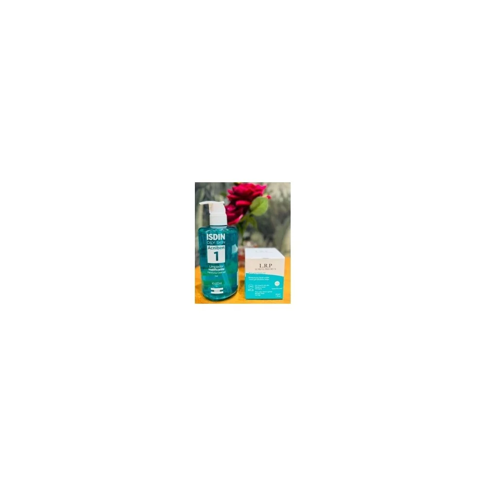 ISDIN ACNIBEN GEL NETTOYANT 400ML + LRP CREME VIT B3 pour Accueil