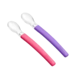 WEE BABY - LOT DE 2 CUILLERES EN SILICONE +6MOIS pour Maman et bébé