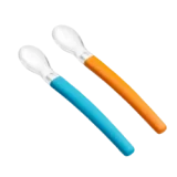 WEE BABY - LOT DE 2 CUILLERES EN SILICONE +6MOIS pour Maman et bébé