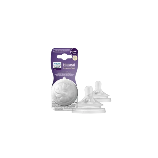 AVENT - LOT DE 2 TETINES NATURAL RESPONSE +3MOIS pour Maman et bébé