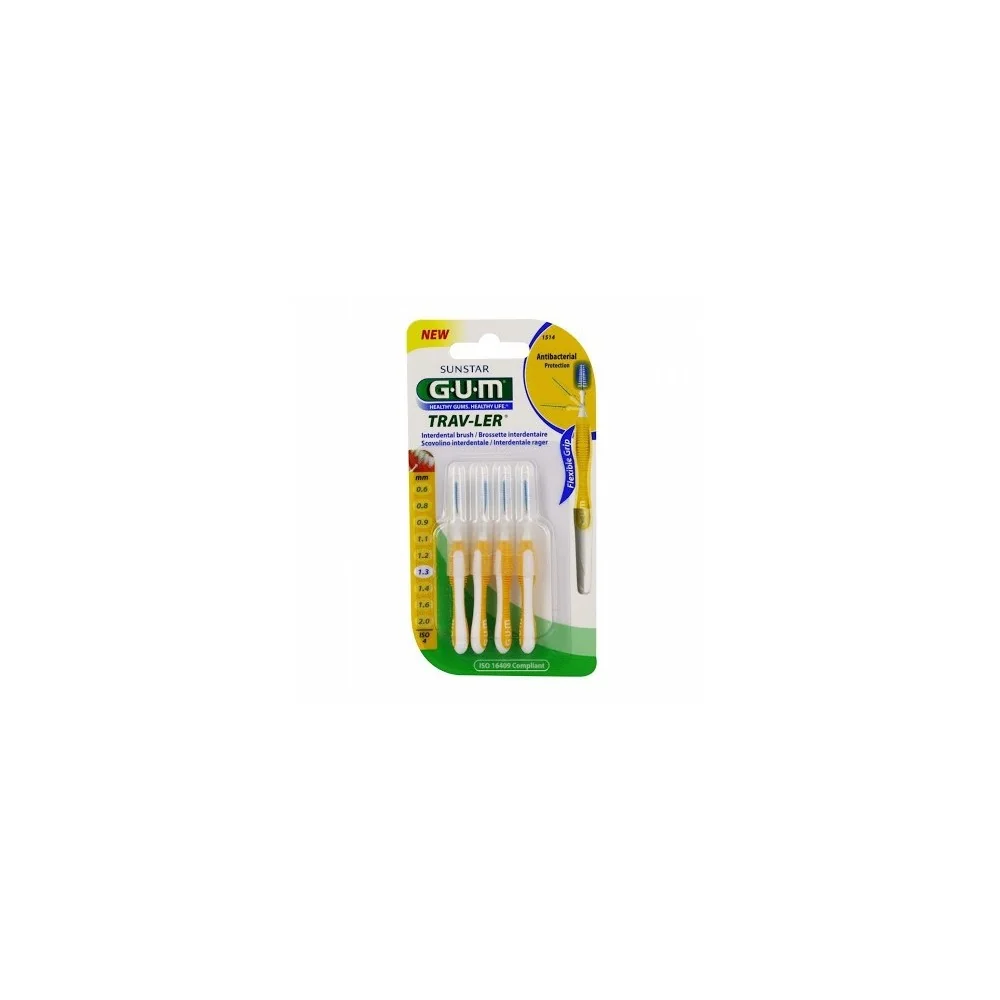 GUM BROSSETTES 1514 TRAV-LER 4 BROSSETTES DE VOYAGE 1.3 MM pour Beauté