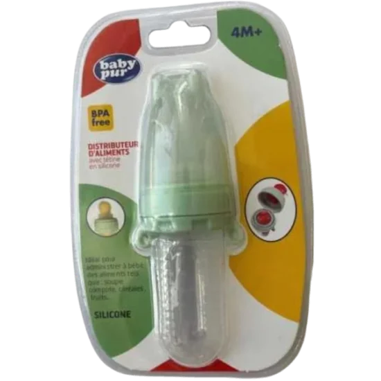 BABY PUR - DISTRIBUTEUR D'ALIMENTS AVEC CUILLERE EN SILICONE 4M+ po...