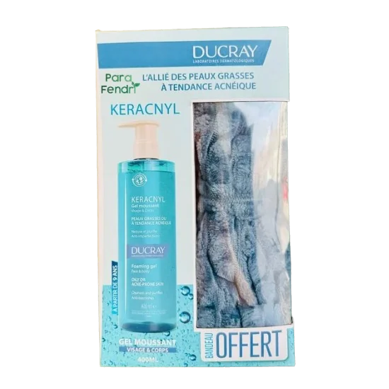 DUCRAY - GEL KERACNYL 400ML + BANDEAU OFFERT pour Accueil