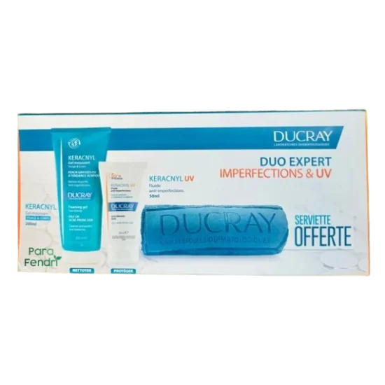 DUCRAY - KERACNYL GEL MOUSSANT 200ML + ECRAN FLUIDE ANTI-IMPERFECTI...