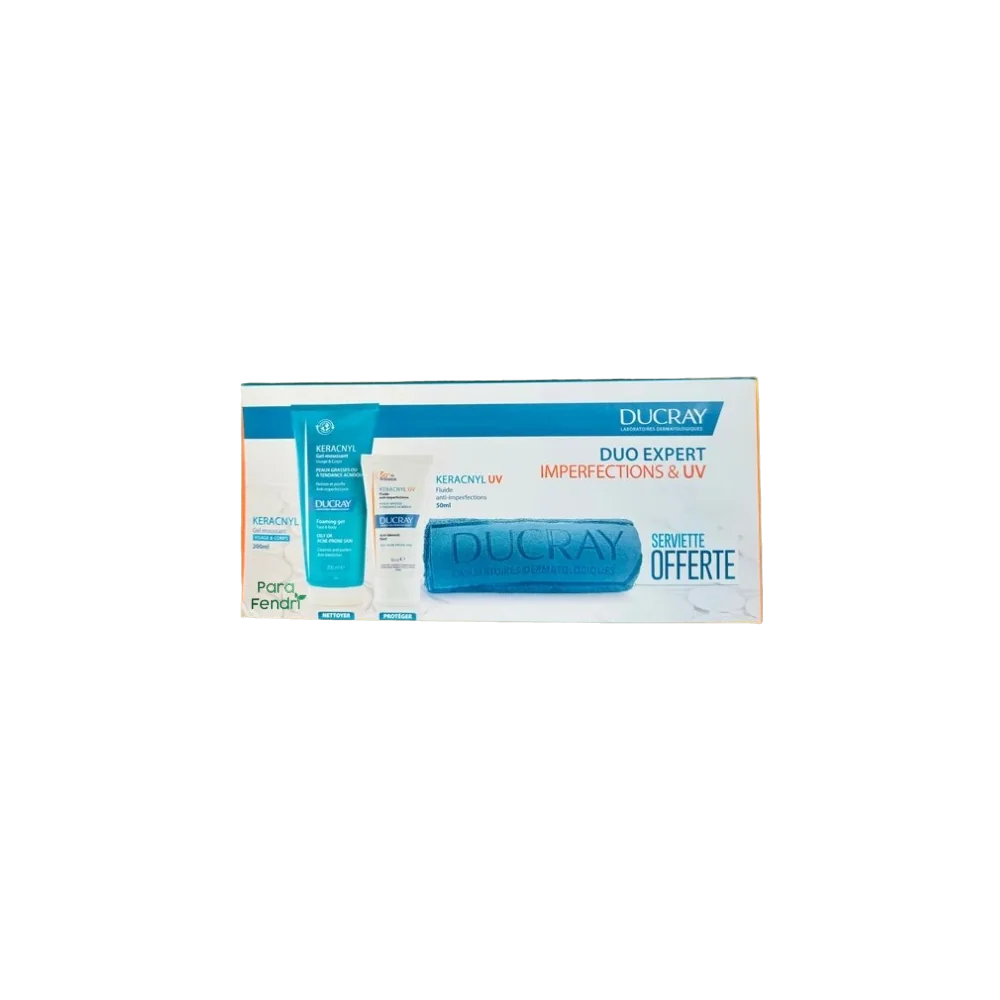 DUCRAY - KERACNYL GEL MOUSSANT 200ML + ECRAN FLUIDE ANTI-IMPERFECTI...