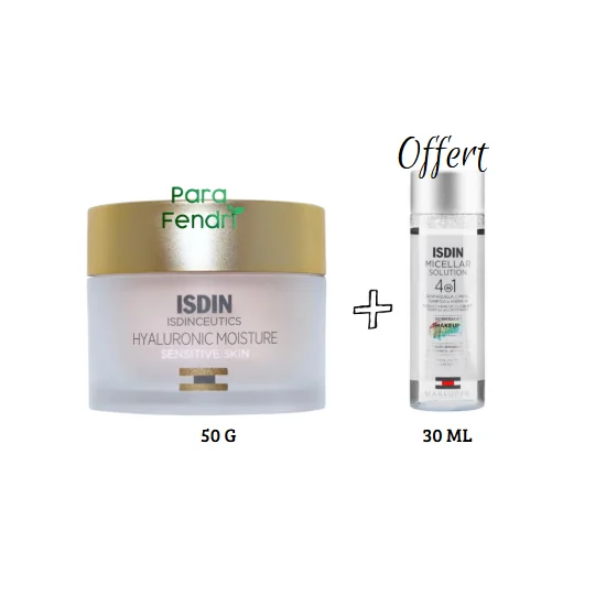 ISDIN - COFFRET : CREME HYDRATANTE PEAUX SENSIBLES 50G + EAU MICELL...