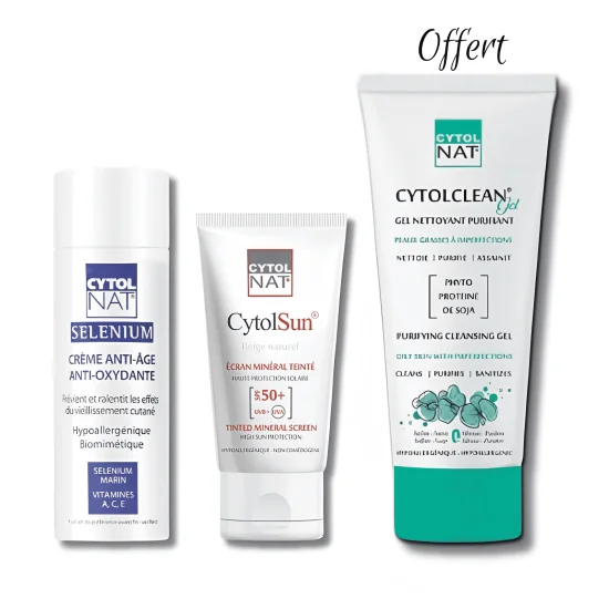 CYTOLNAT - PACK CREME ANTI AGE + ECRAN TEINTE BEIGE NATUREL + GEL N...