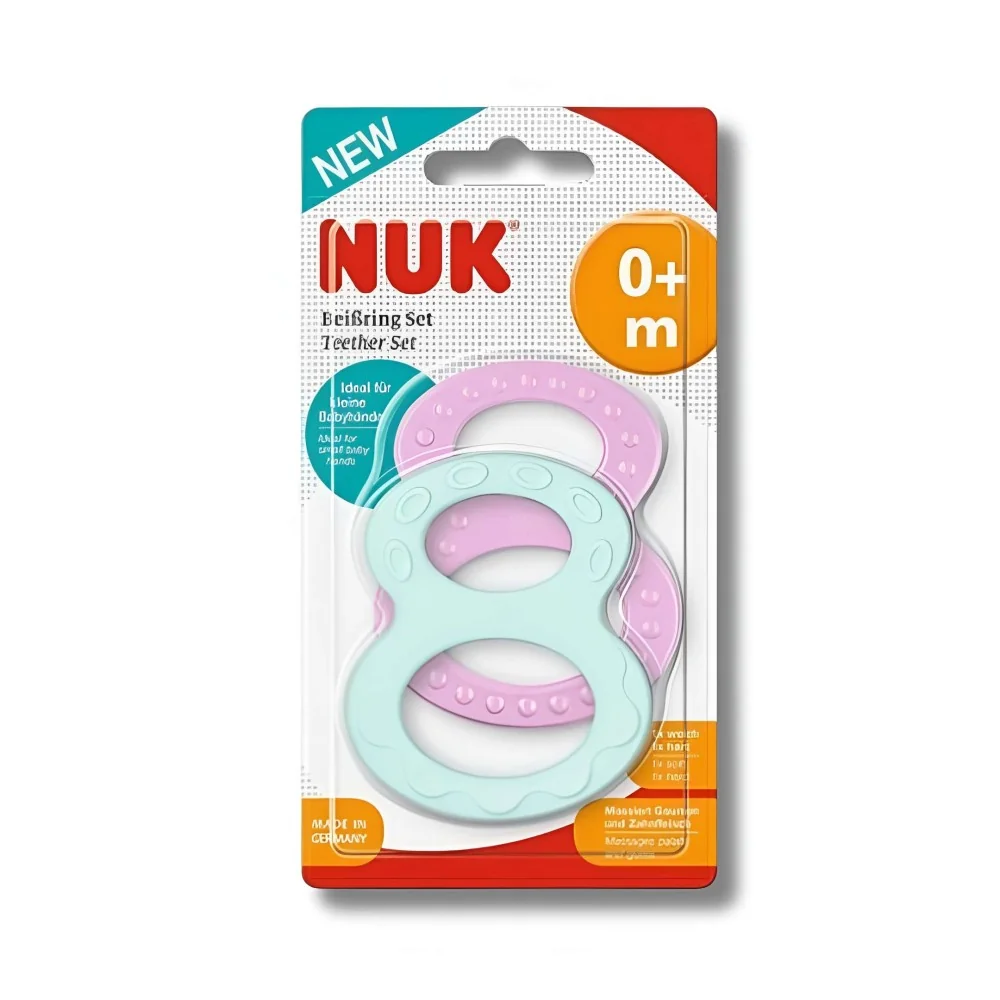 NUK - LOT DE 2 ANNEAUX DE DENTITION FORME 8 pour Maman et bébé