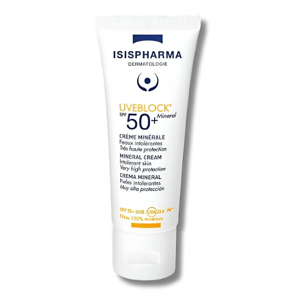 ISISPHARMA UVEBLOCK - CREME SOLAIRE MINERALE SPF 50+ 40ML pour Visage