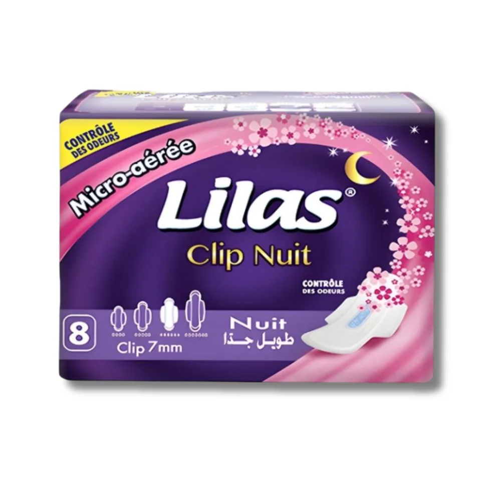 LILAS - CLIP POCKET NUIT 8 PIECES pour Hygiène
