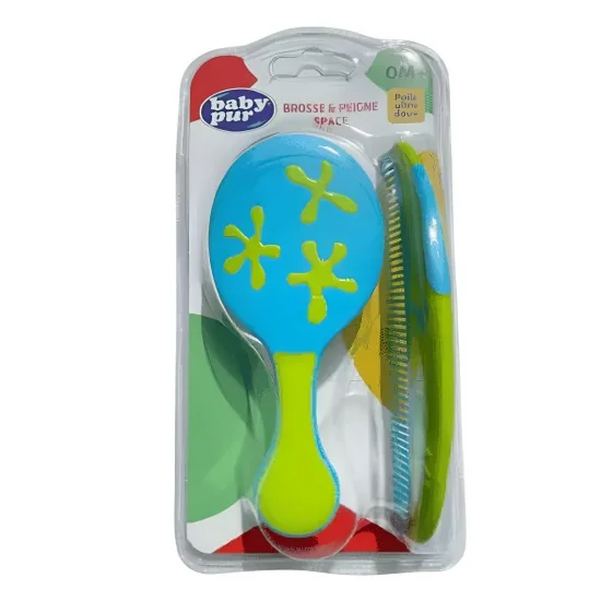 BABY PUR - BROSSE ET PEIGNE SPACE +0MOIS pour Maman et bébé