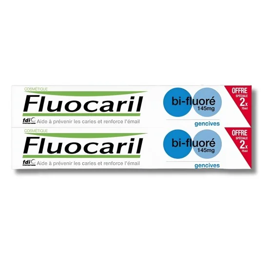 FLUOCARIL - LOT DE 2 DENTIFRICES BI-FLUORE GENCIVES 75ML pour Hygiène