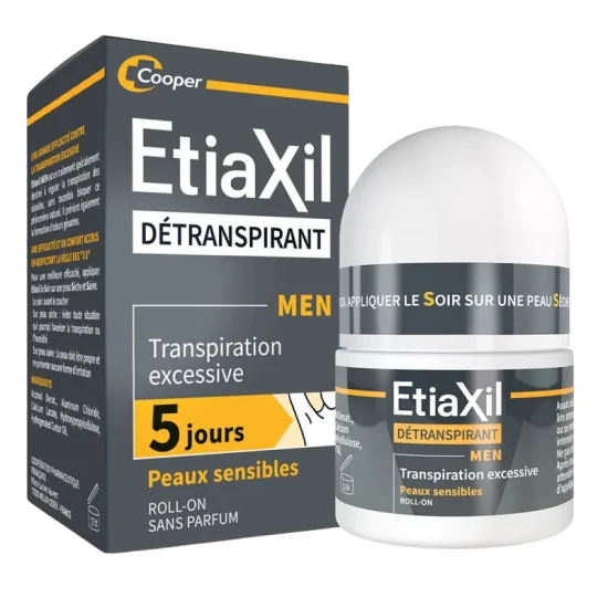 ETIAXIL - DETRANSPIRANT MEN ROLL ON PEAUX SENSIBLES 15ML pour Hommes