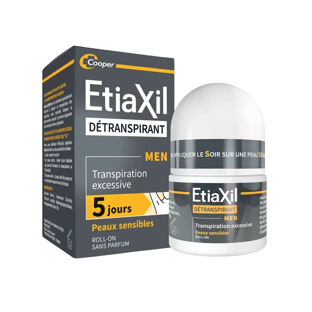 ETIAXIL - DETRANSPIRANT MEN ROLL ON PEAUX SENSIBLES 15ML pour Hommes