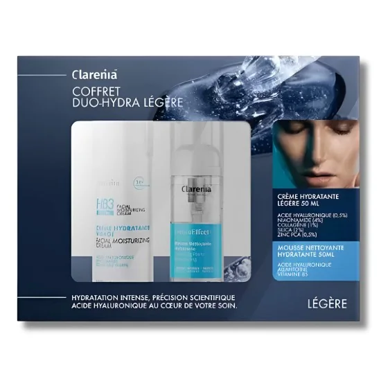 CLARENIA - COFFRET CREME HYDRATANTE DUO-HYDRA LEGERE + MOUSSE NETTO...