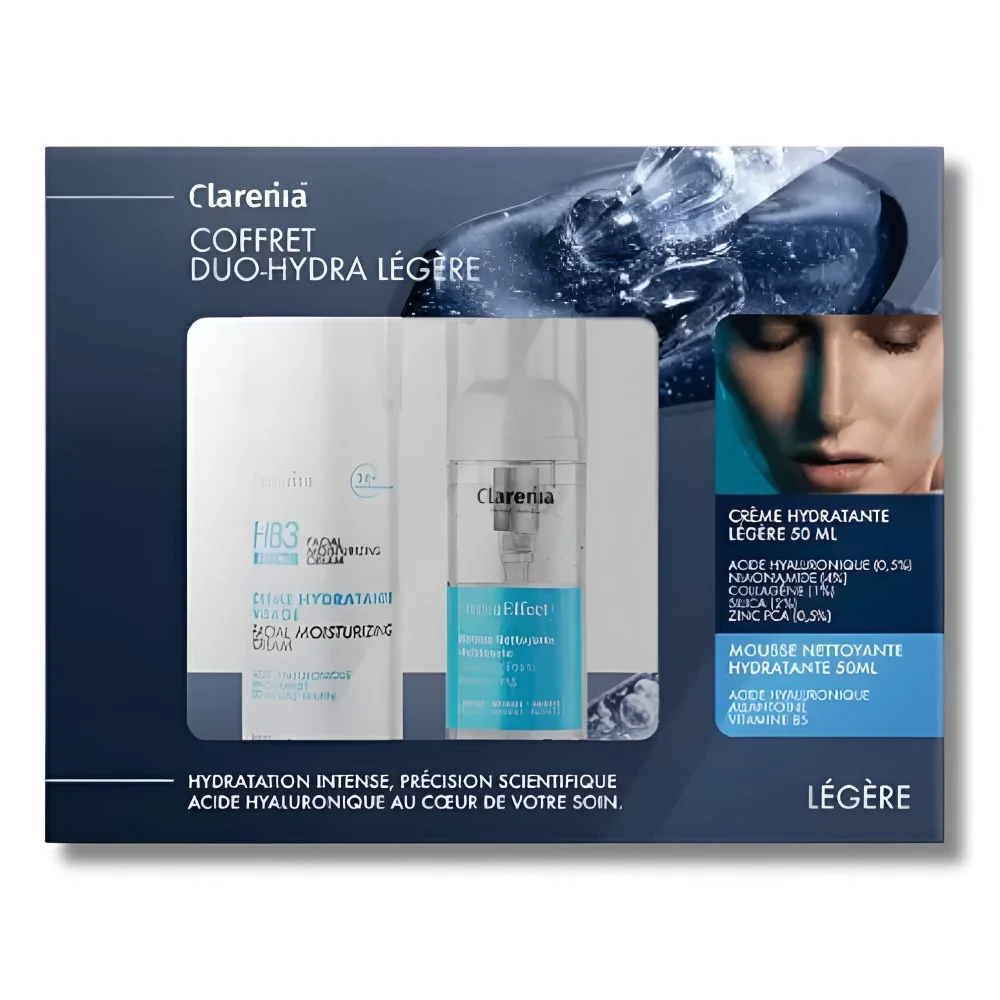 CLARENIA - COFFRET CREME HYDRATANTE DUO-HYDRA LEGERE + MOUSSE NETTO...