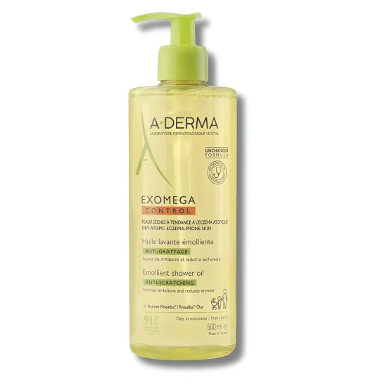 ADERMA EXOMEGA CONTROL - HUILE LAVANTE EMOLLIENTE 500ML pour Visage