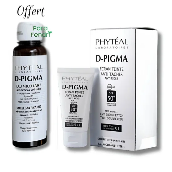 PHYTEAL D PIGMA - ECRAN TEINTÉ BEIGE ECLAT SPF50+ 50ML + D PIGMA EAU MICELLAIRE A L’ALOE VERA 150ML OFFERTE
