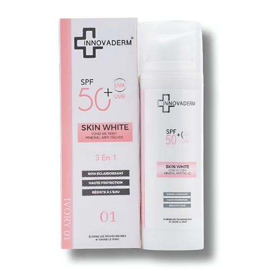 INNOVADERM SKIN WHITE - FOND DE TEINT MINERAL ANTI TACHES IVORY 01 ...