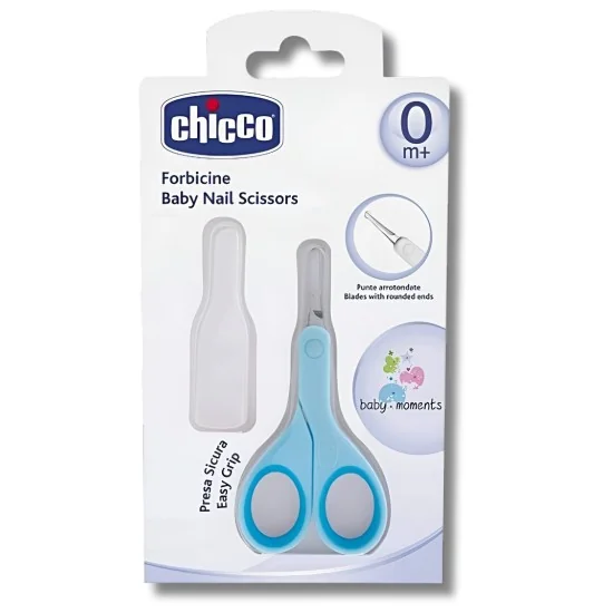 CHICCO - CISEAUX LIGHT BLEU AVEC ETUI PROTECTEUR pour Maman et bébé