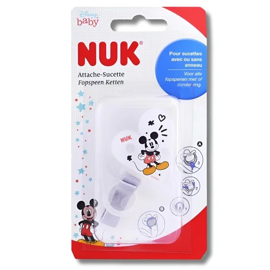 NUK - ATTACHE SUCETTE MICKEY DUO RUB pour Maman et bébé