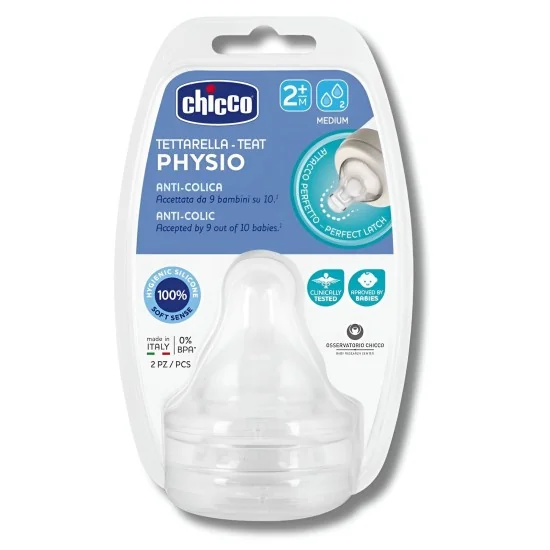 CHICCO - LOT DE 2 TETINES EN SILICONE +2MOIS pour Maman et bébé