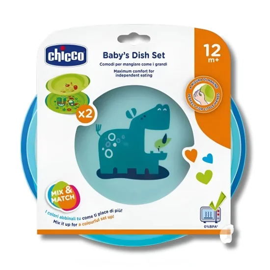 CHICCO - ENSEMBLE DE DEUX ASSIETTES +12MOIS pour Maman et bébé
