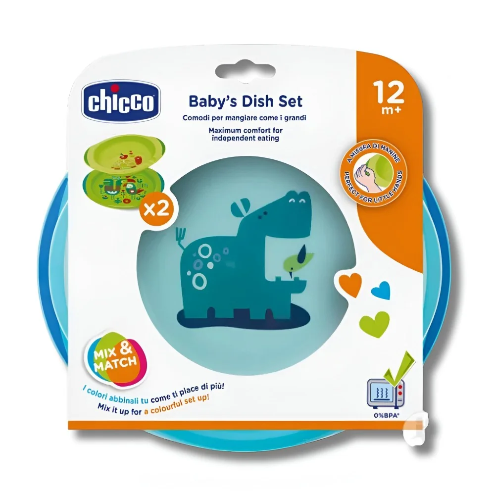 CHICCO - ENSEMBLE DE DEUX ASSIETTES +12MOIS pour Maman et bébé