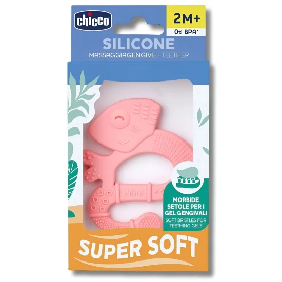 CHICCO - ANNEAU DE DENTITION SOFT +2MOIS IGUANE ROSE pour Maman et ...