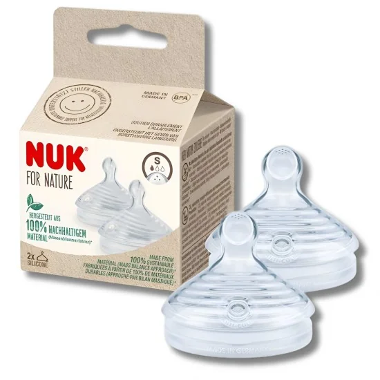 NUK FOR NATURE - LOT DE 2 TETINES EN SILICONE TAILLE S pour Maman e...