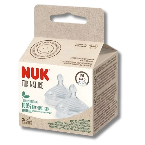 NUK FOR NATURE - LOT DE 2 TETINES EN SILICONE TAILLE M pour Maman e...
