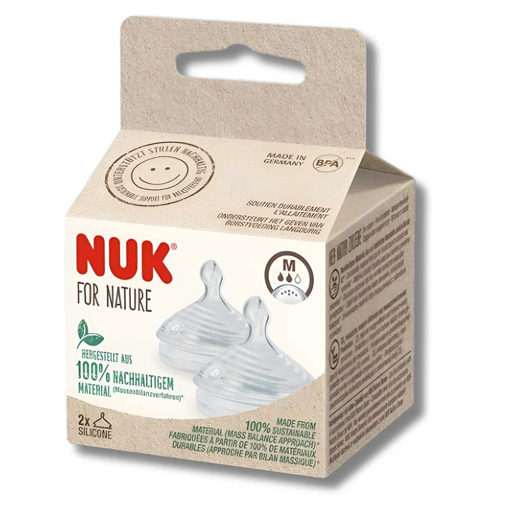 NUK FOR NATURE - LOT DE 2 TETINES EN SILICONE TAILLE M pour Maman e...