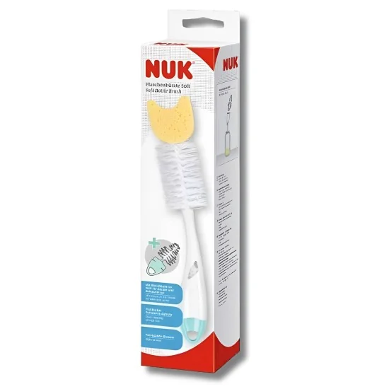 NUK - GOUPILLON 2 EN 1 AVEC EMBOUT ÉPONGE pour Maman et bébé