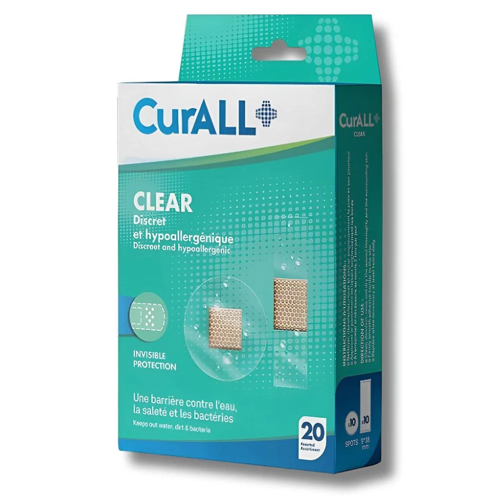 CURALL CLEAR - PANSEMENTS INVISIBLES BOITE DE 20 2 FORMATS pour Pro...