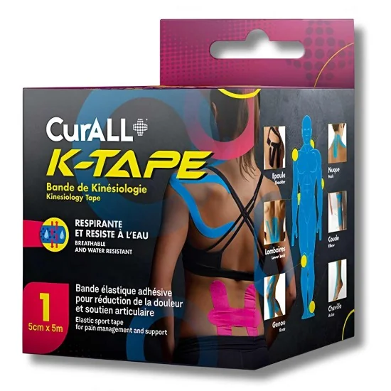 CURALL K-TAPE - BANDE DE KINÉSIOLOGIE RESPIRANTE ET RÉSISTANTE À L'...