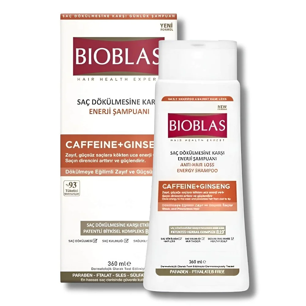BIOBLAS - SHAMPOING ENERGISANT CAFFEINE+GINSENG 360ML pour Soins