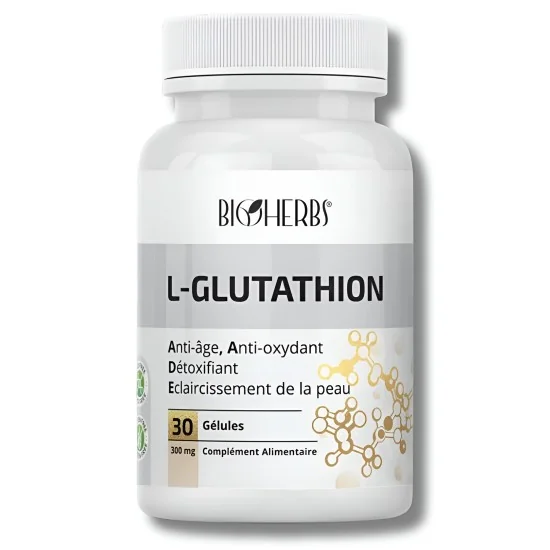 BIOHERBS - L-GLUTATHION 30 GELULES pour Compléments Alimentaires