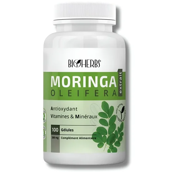 BIOHERBS - MORINGA OLEIFERA 100 GELULES pour Compléments Alimentaires