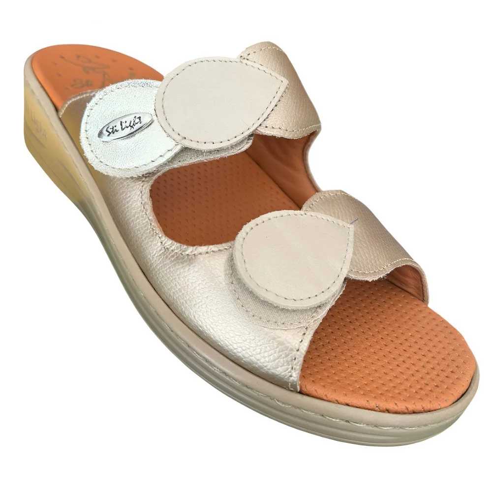 STI LIGHT - CLAQUETTES ORTHOPEDIQUES DORÉES AVEC ATTACHES pour sabo...
