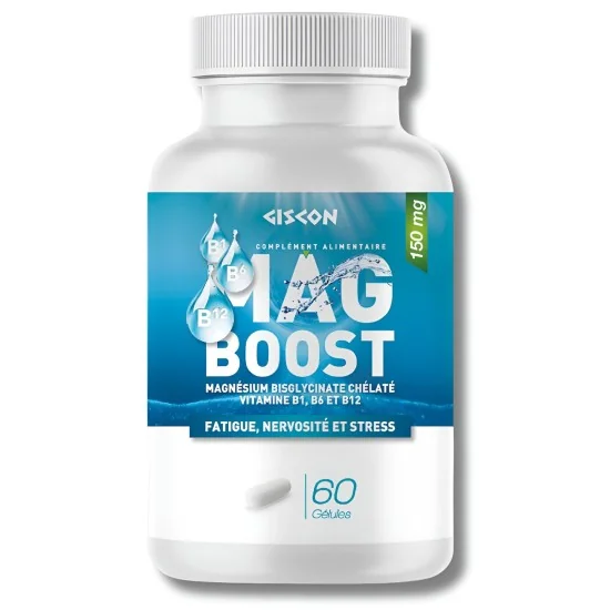 MAGBOOST - MAGNÉSIUM BISGLYCINATE 60 GÉLULES pour Compléments Alime...
