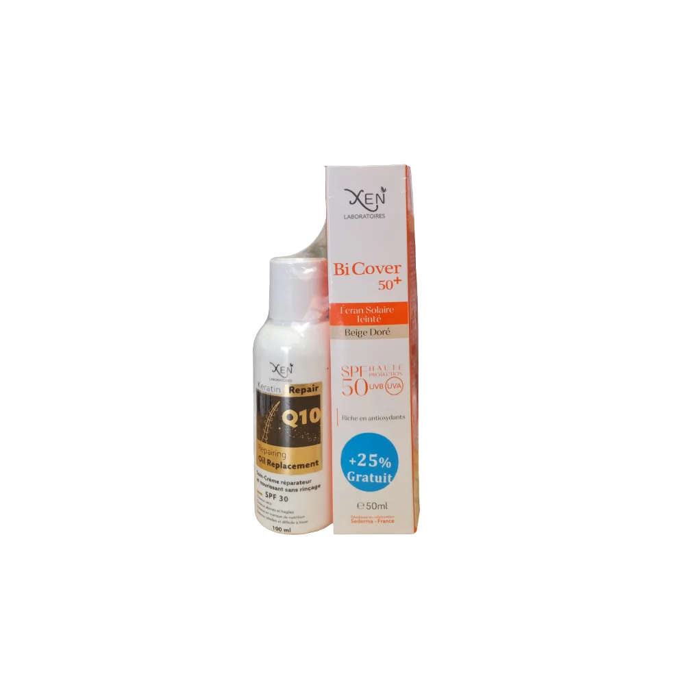 XEN BiCover Ecran BEIGE DORE SPF 50 + lotion cheveux SPF 30 OFFERTE...