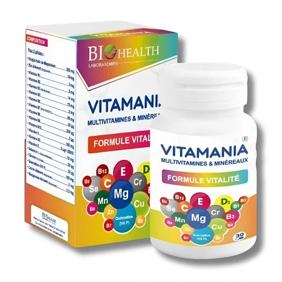 BIOHEALTH - VITAMANIA MULTIVITAMINES & MINERAUX 30 GELULES pour Com...