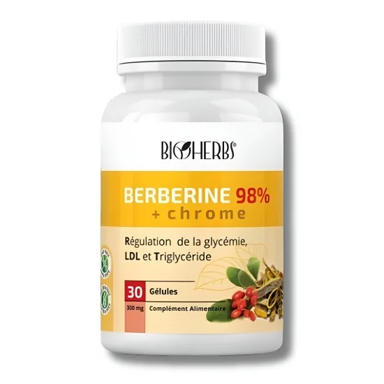 BIOHERBS - BERBERINE 98% + CHROME 30 GELULES pour Compléments Alime...