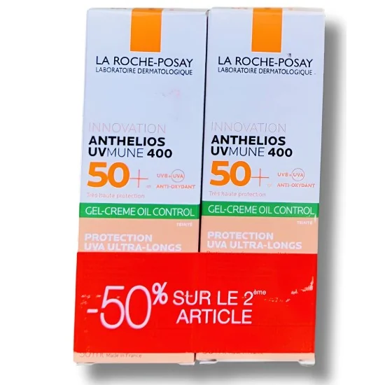 LA ROCHE POSAY - LOT DE 2 ANTHELIOS UVMUNE 400 OIL CONTROL GEL CREM...